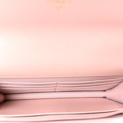 Chanel Lambskin Quilted Chanel 19 Wallet On Chain WOC Light Pink 5 of 11