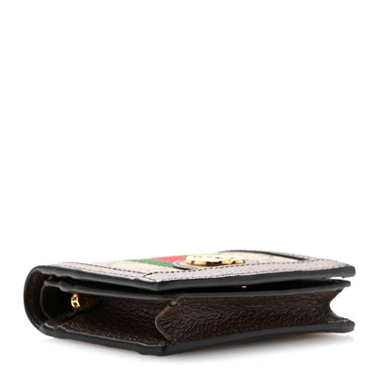 Gucci GG Supreme Monogram Web Ophidia Card Case Beige New Acero 4 of 10