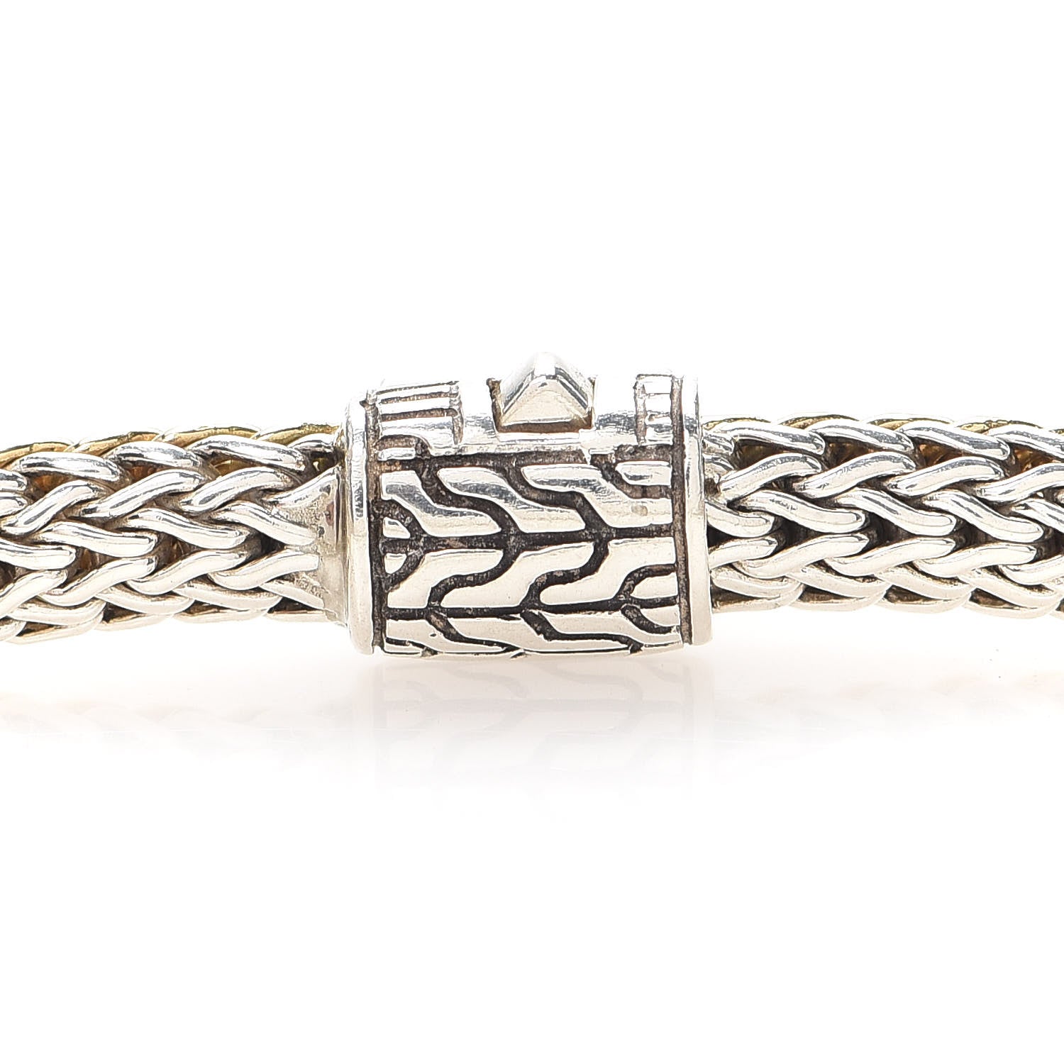 John Hardy Sterling Silver 18K Yellow Gold Black Spinel 5mm Classic Chain Reversible Bracelet 4 of 5