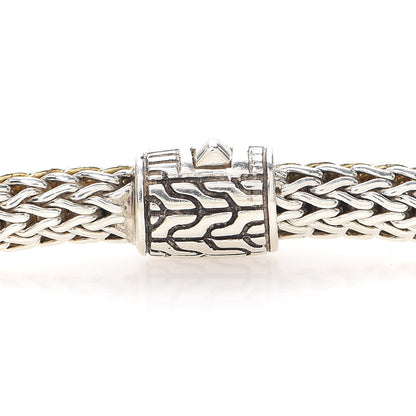 John Hardy Sterling Silver 18K Yellow Gold Black Spinel 5mm Classic Chain Reversible Bracelet 4 of 5