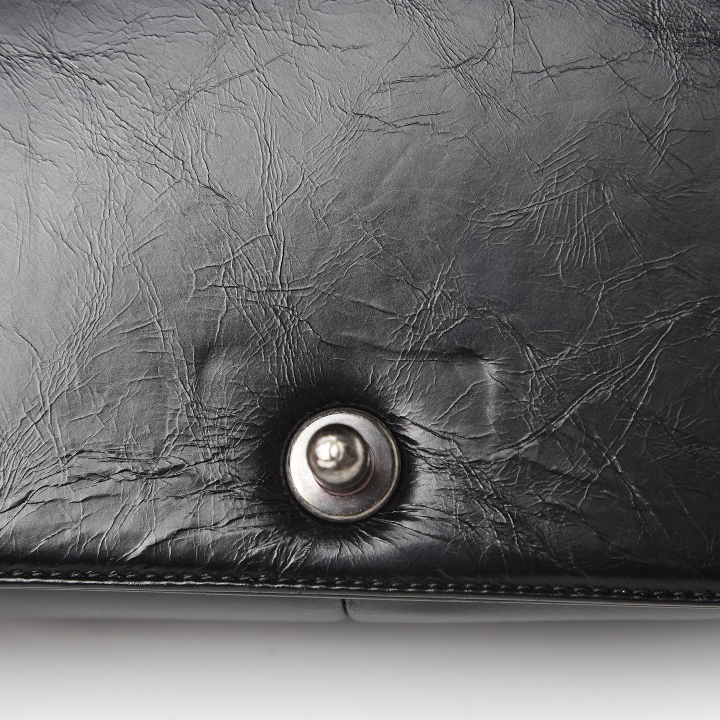 Glazed Calfskin Quilted Medium Boy Chained Flap Black