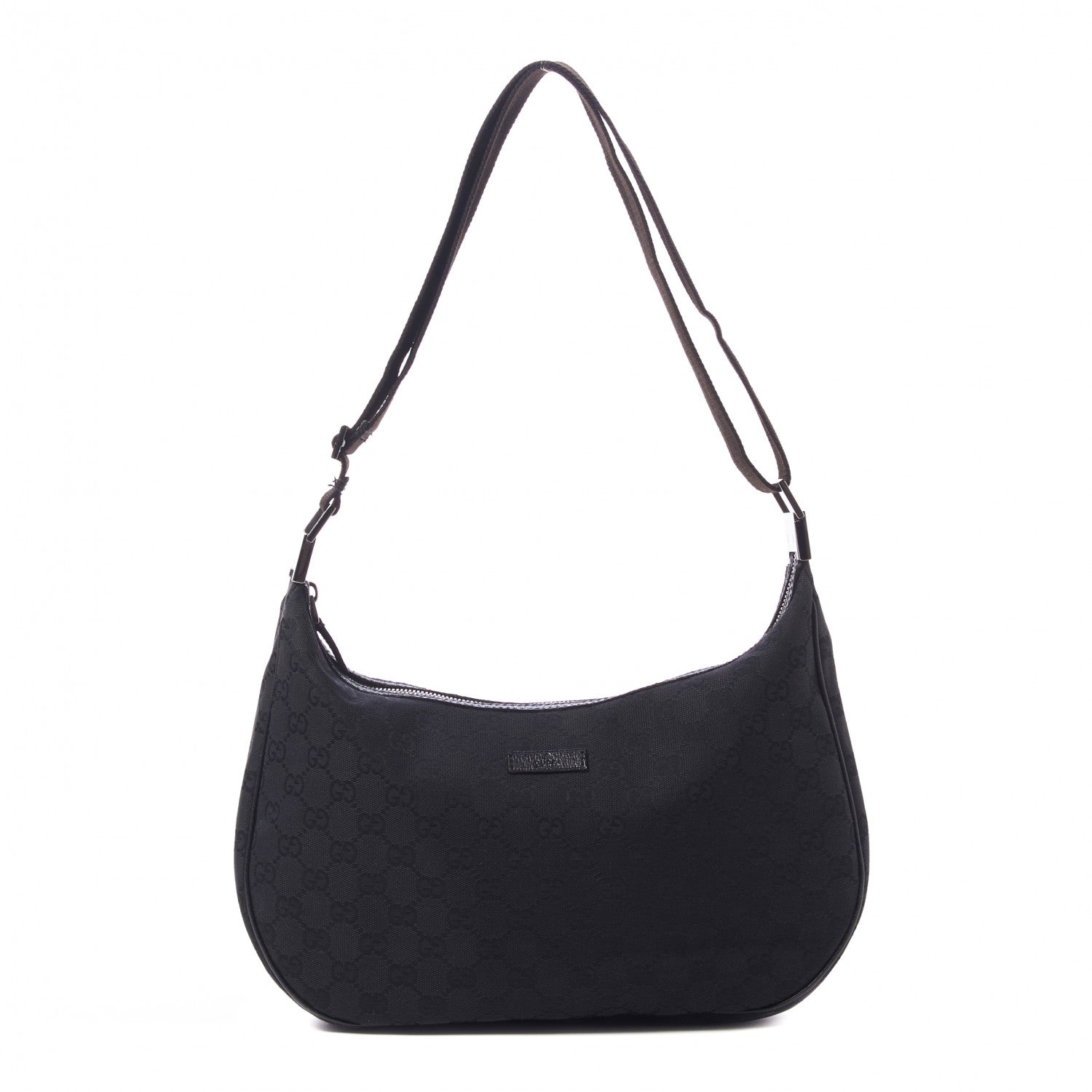 Gucci Monogram Medium Half Moon Hobo Black 1 of 9