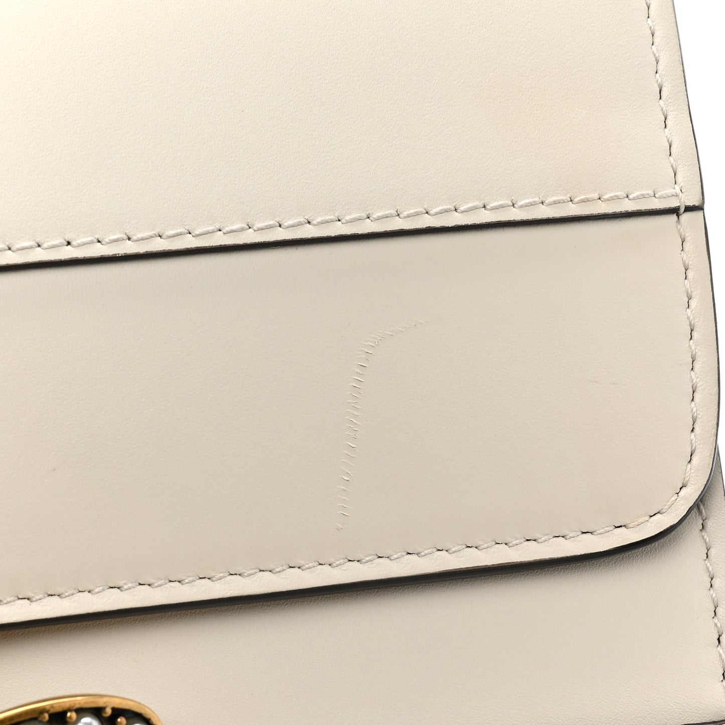 Calfskin Sylvie Web Queen Margaret Shoulder Bag White