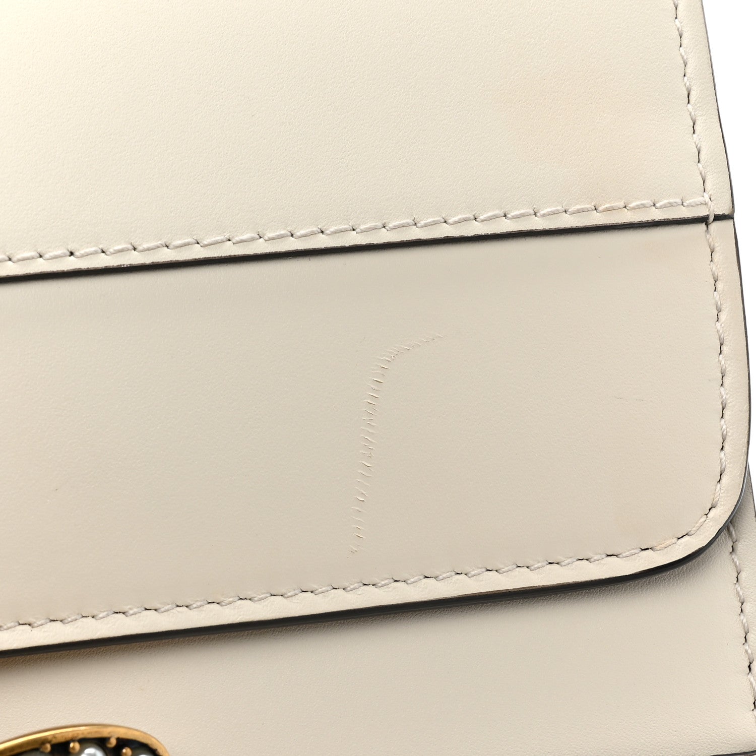 Gucci Calfskin Sylvie Web Queen Margaret Shoulder Bag White 10 of 14