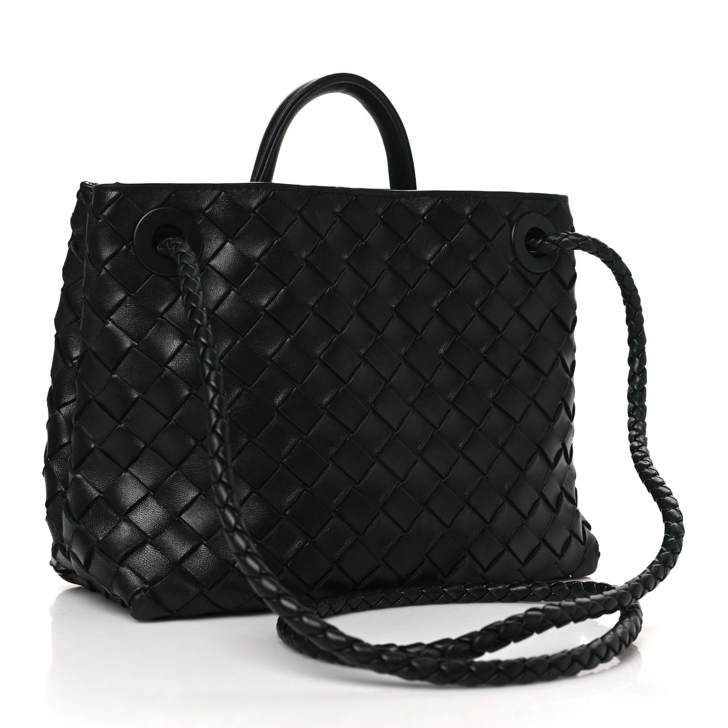 Nappa Intrecciato Small Andiamo Shoulder Bag Black