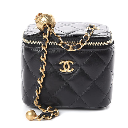 Chanel Lambskin Quilted Pearl Crush Box With Chain Black 1 of 8