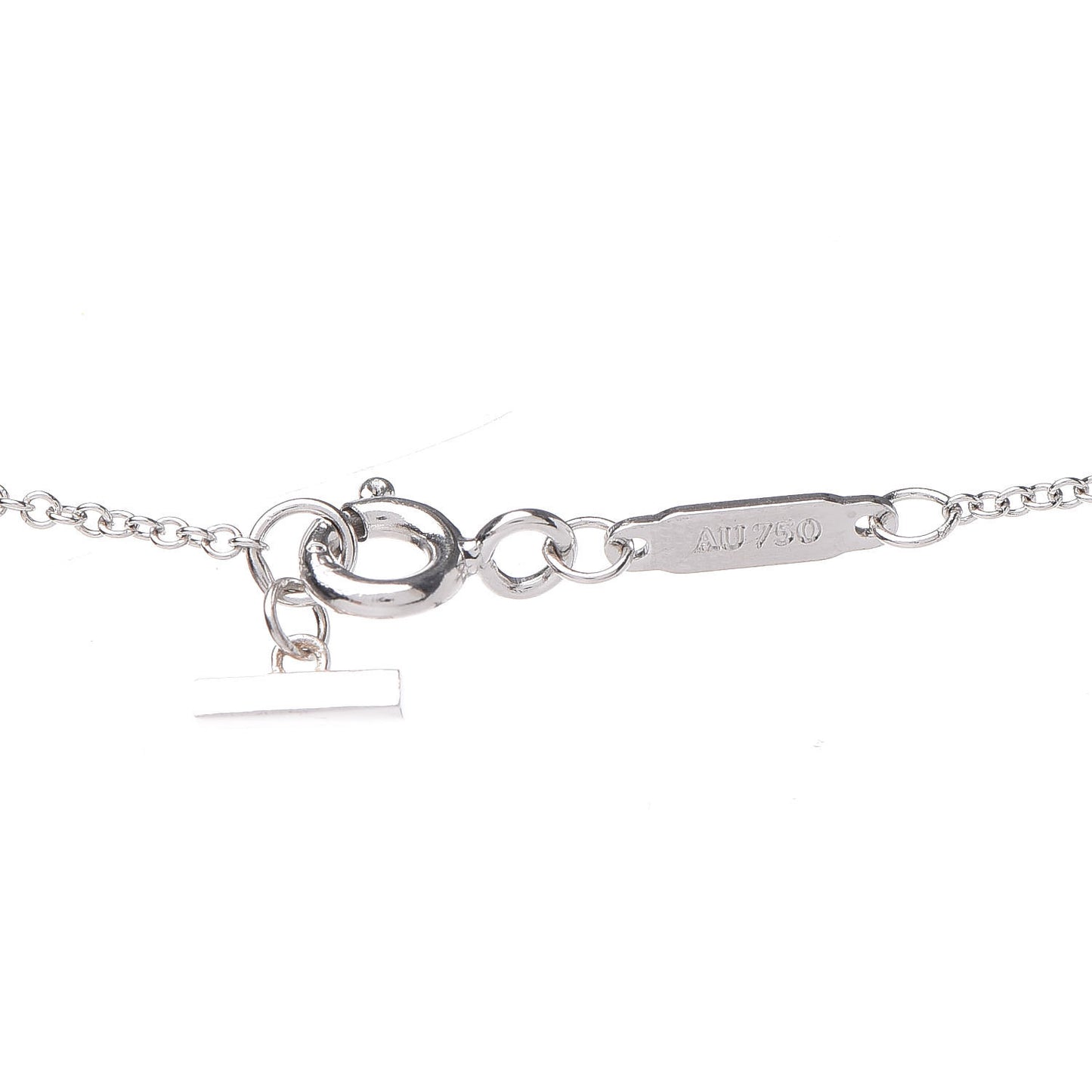 18K White Gold Diamond T Smile Pendant Necklace
