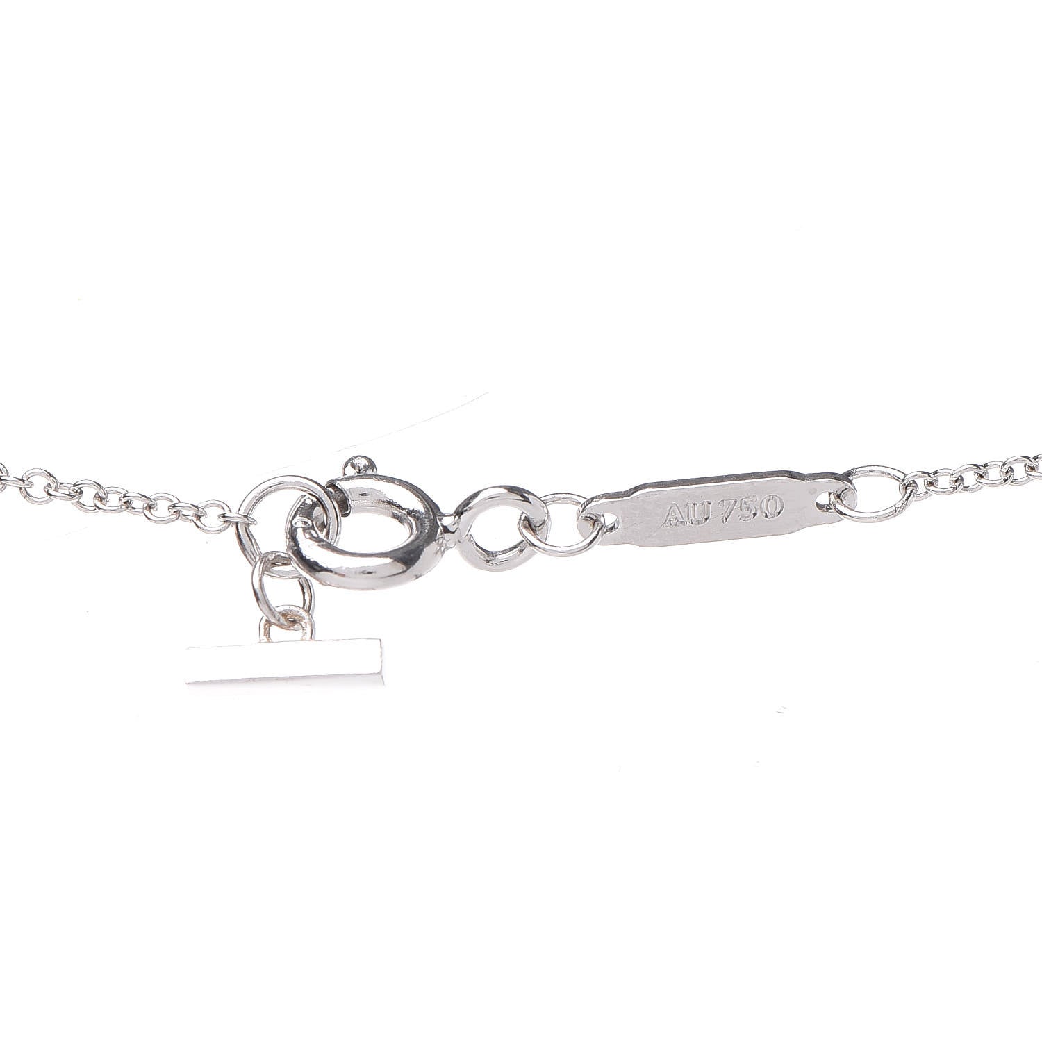 Tiffany 18K White Gold Diamond T Smile Pendant Necklace 5 of 7