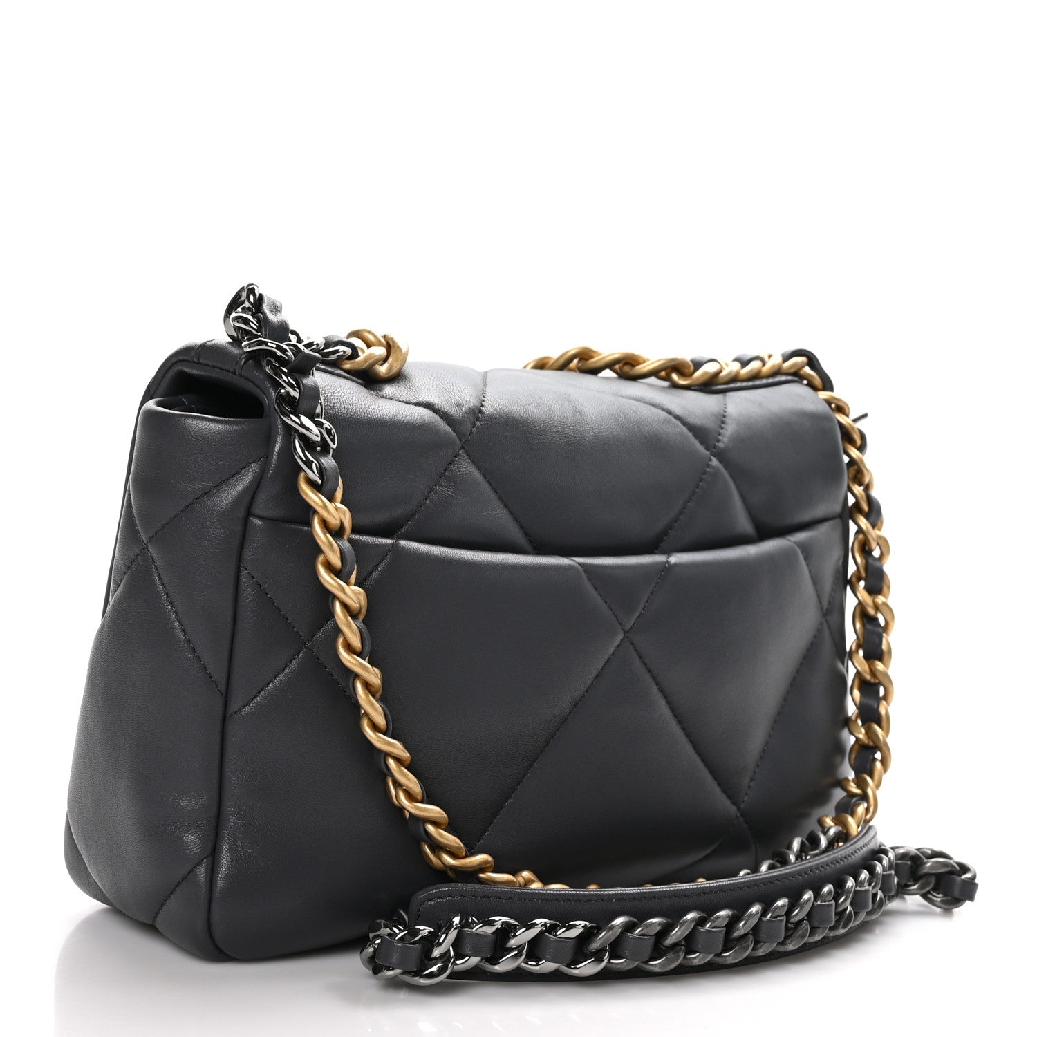 Chanel Lambskin Quilted Medium Chanel 19 Flap Dark Grey 3 of 10