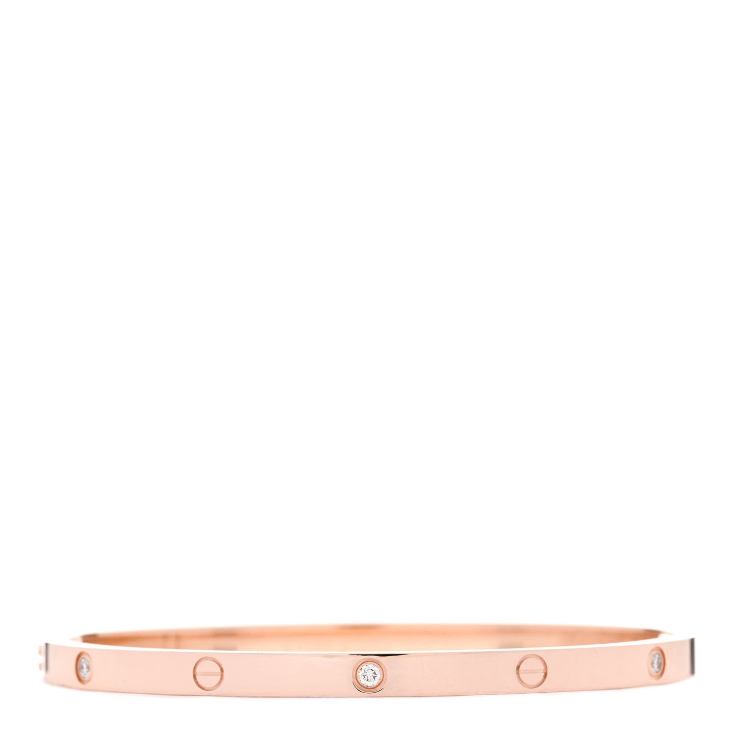 18K Pink Gold 6 Diamond Small LOVE Bracelet 16