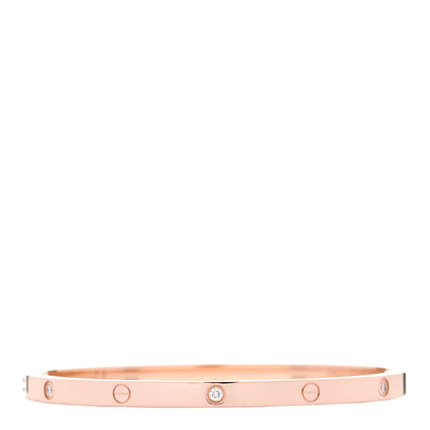 Cartier 18K Pink Gold 6 Diamond Small LOVE Bracelet 16 2 of 5