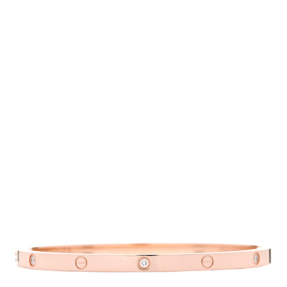 Cartier 18K Pink Gold 6 Diamond Small LOVE Bracelet 16 2 of 5