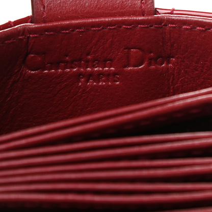Christian Dior Patent Cannage Lady Dior 5-Gusset Card Holder Scarlet 5 of 7