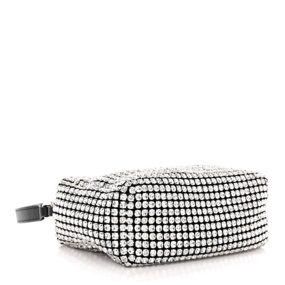 Alexander Wang Mesh Crystal Rhinestone Mini Heiress Pouch Black Silver 4 of 11