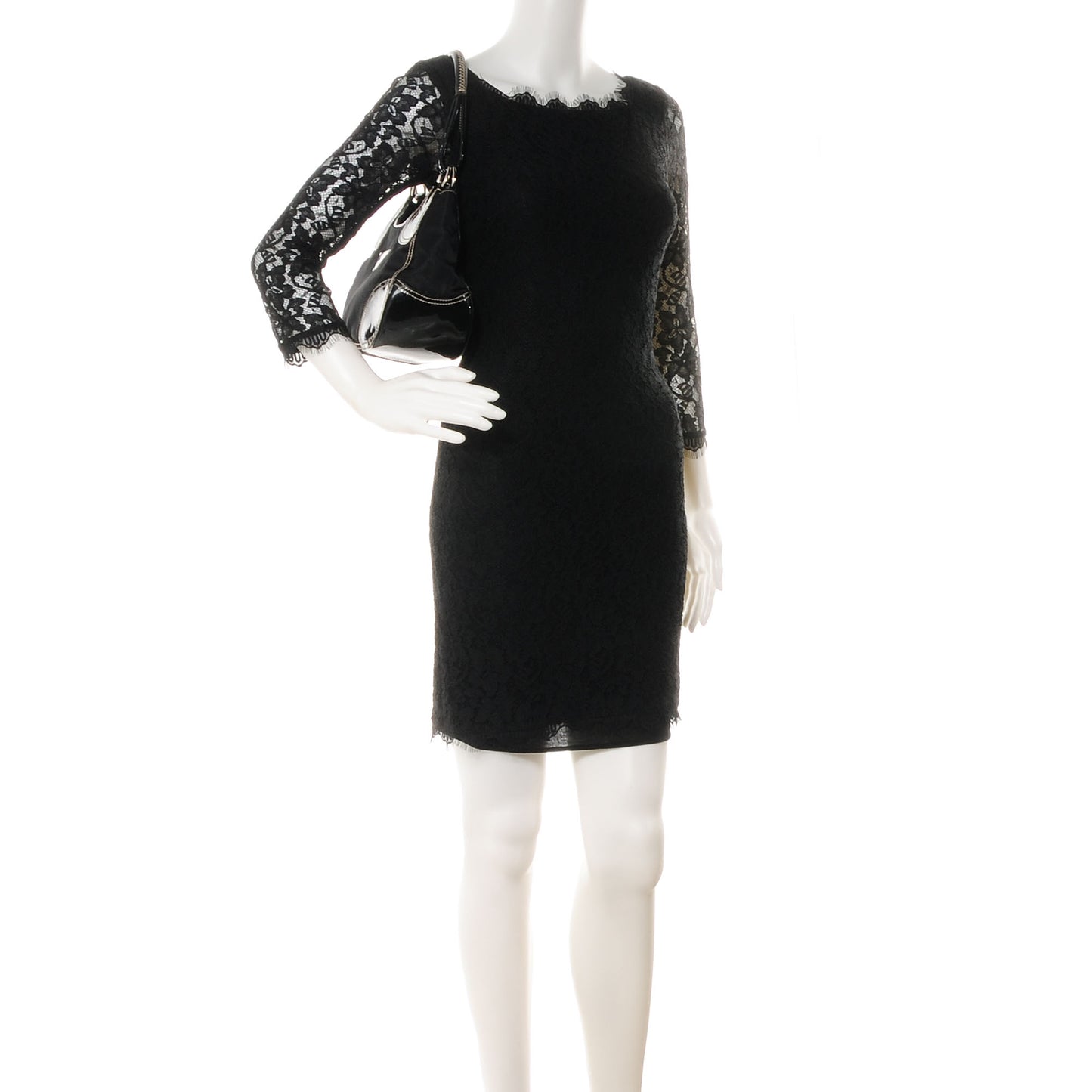 Tessuto Vernice Hobo Black