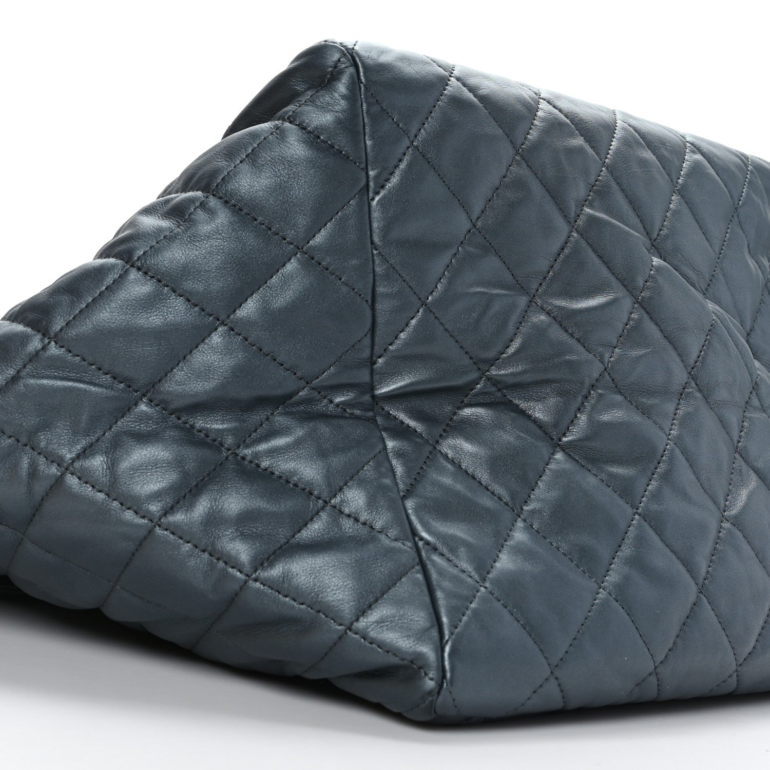 Chanel Metallic Lambskin Quilted Large Week End on Mars Tote Dark Grey 10 of 11