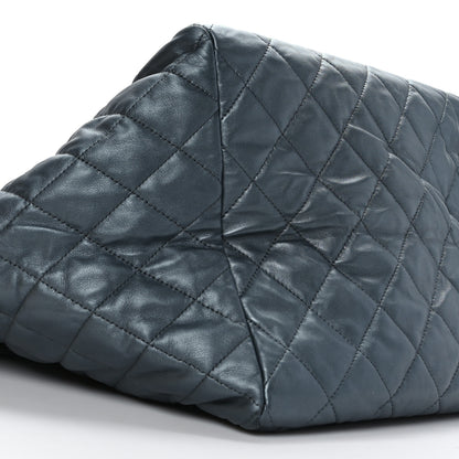 Chanel Metallic Lambskin Quilted Large Week End on Mars Tote Dark Grey 10 of 11
