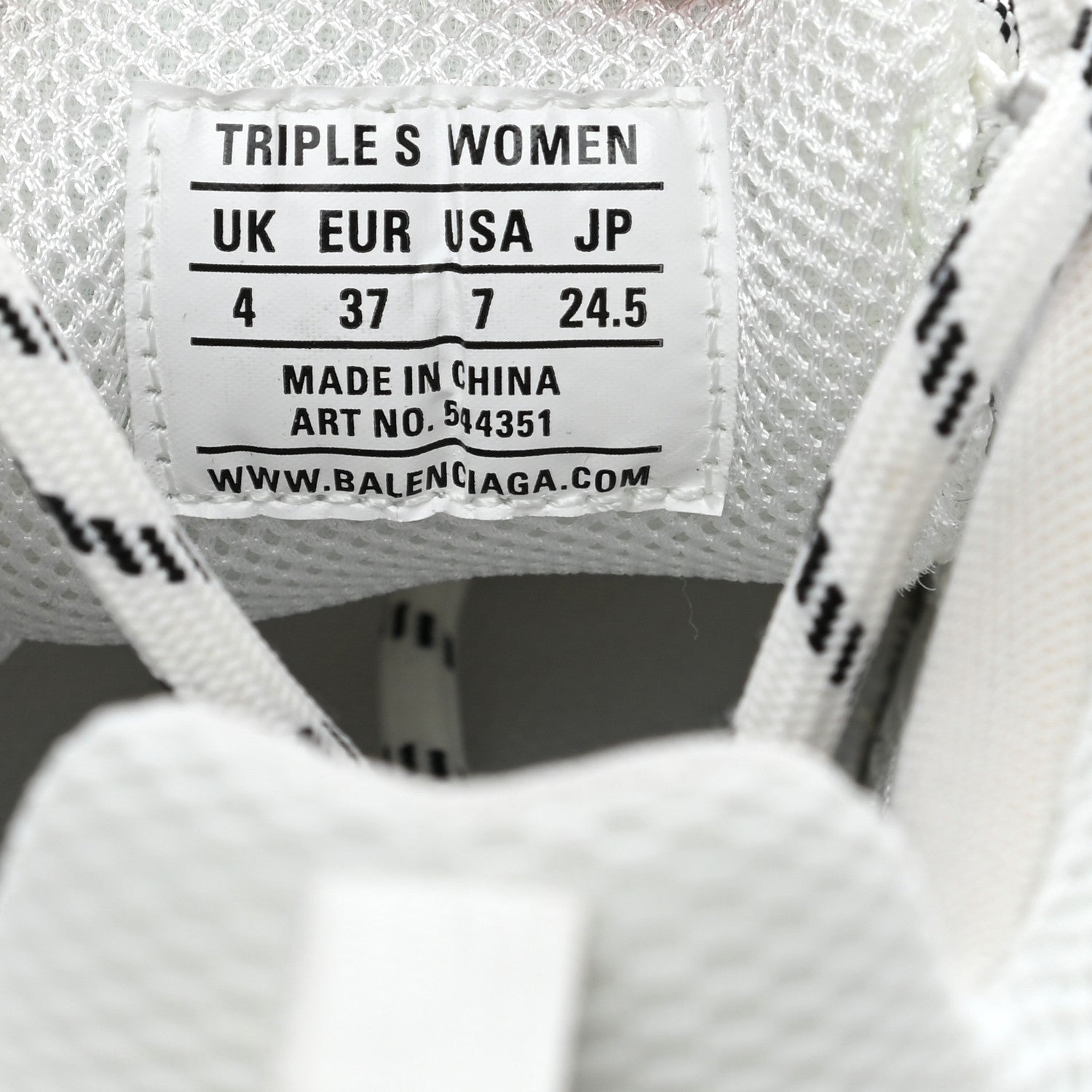 Balenciaga Fabric Mesh Clear Sole Womens Triple S Sneakers 37 White 6 of 7