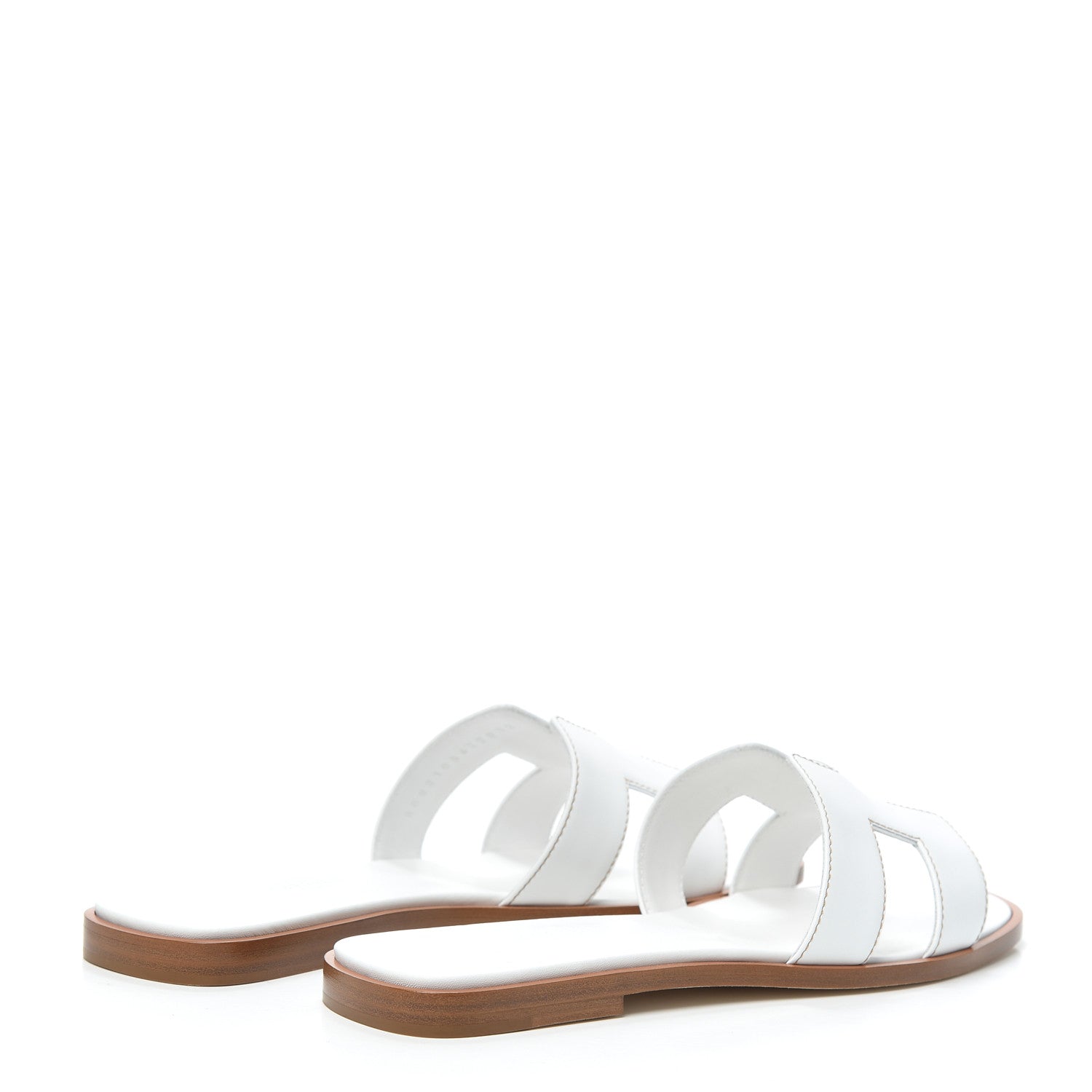 Hermes Box Calfskin Oran Sandals 37.5 White 4 of 7