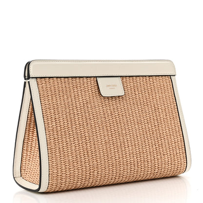 Jimmy Choo Raffia Avenue London Clutch Natural Latte 3 of 10