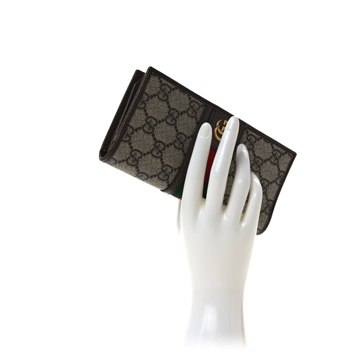 Gucci GG Supreme Monogram Web Mens Ophidia Long Wallet Beige New Acero 2 of 7