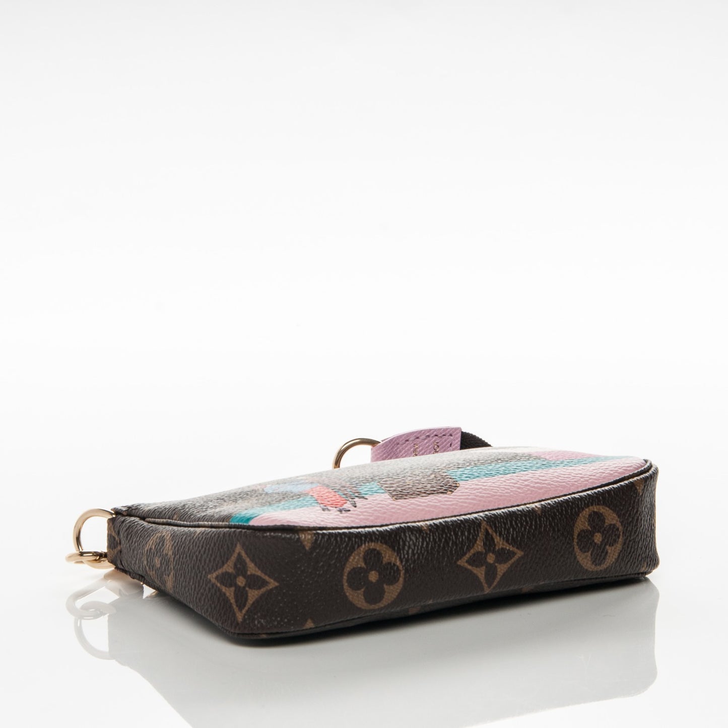 Monogram 2016 Christmas Animation Mini Pochette Accessories Rose Ballerine