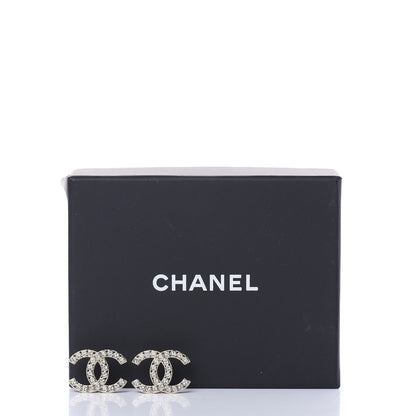 Chanel Crystal CC Earrings Light Gold 5 of 5
