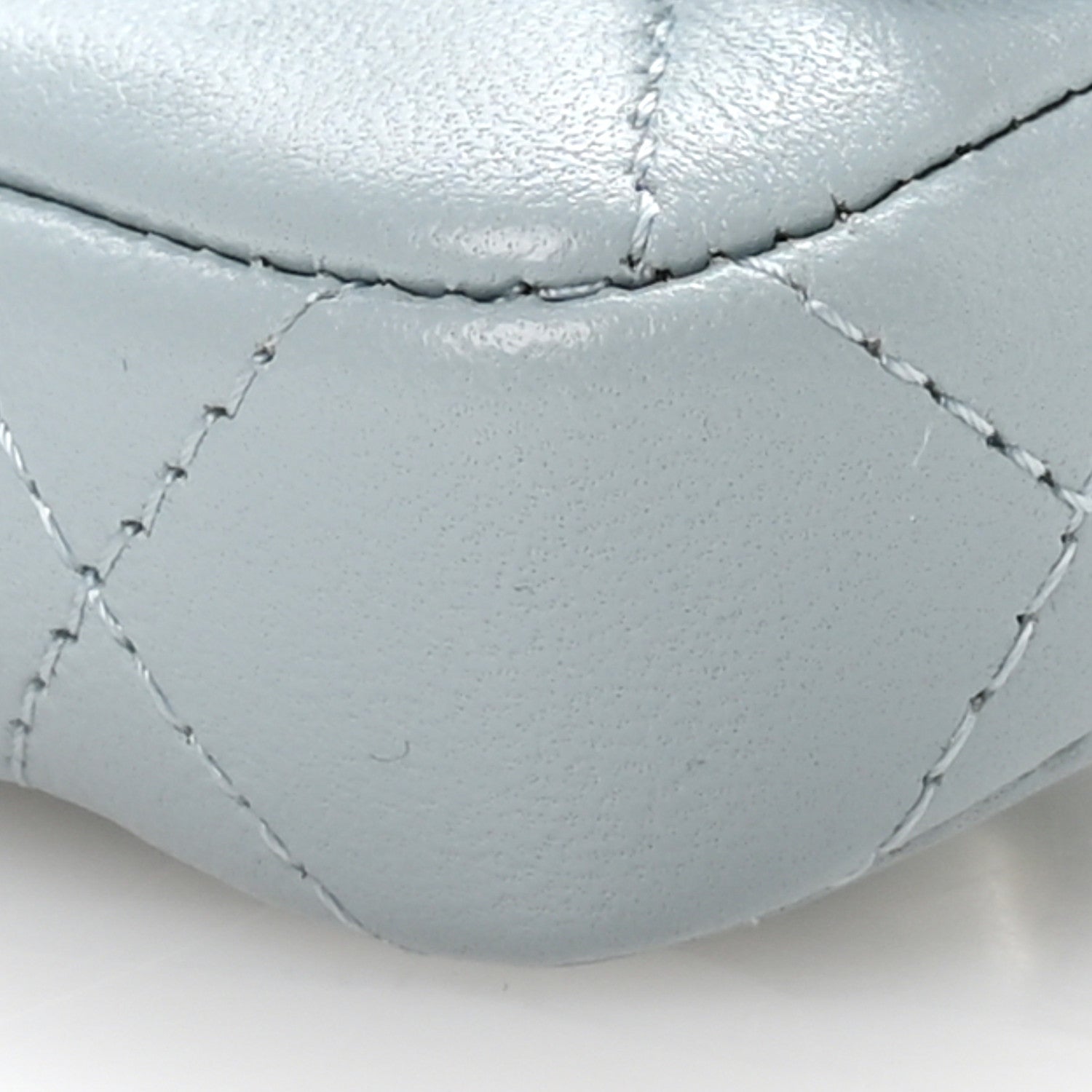 Chanel Lambskin Quilted Pearl Chain Belt Bag Light Blue 10 of 10