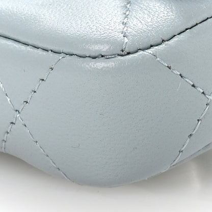 Chanel Lambskin Quilted Pearl Chain Belt Bag Light Blue 10 of 10