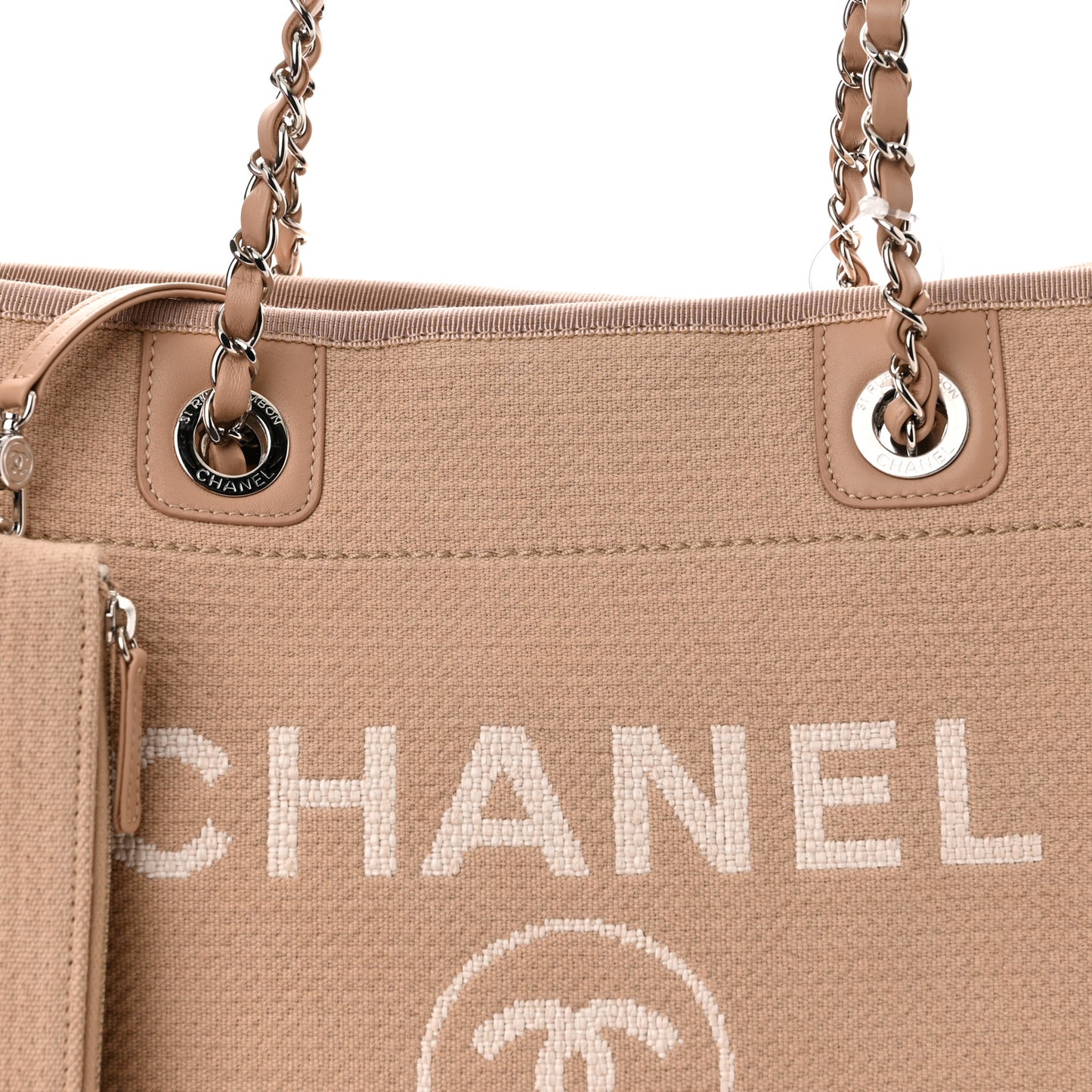 Mixed Fibers Small Deauville Tote Beige