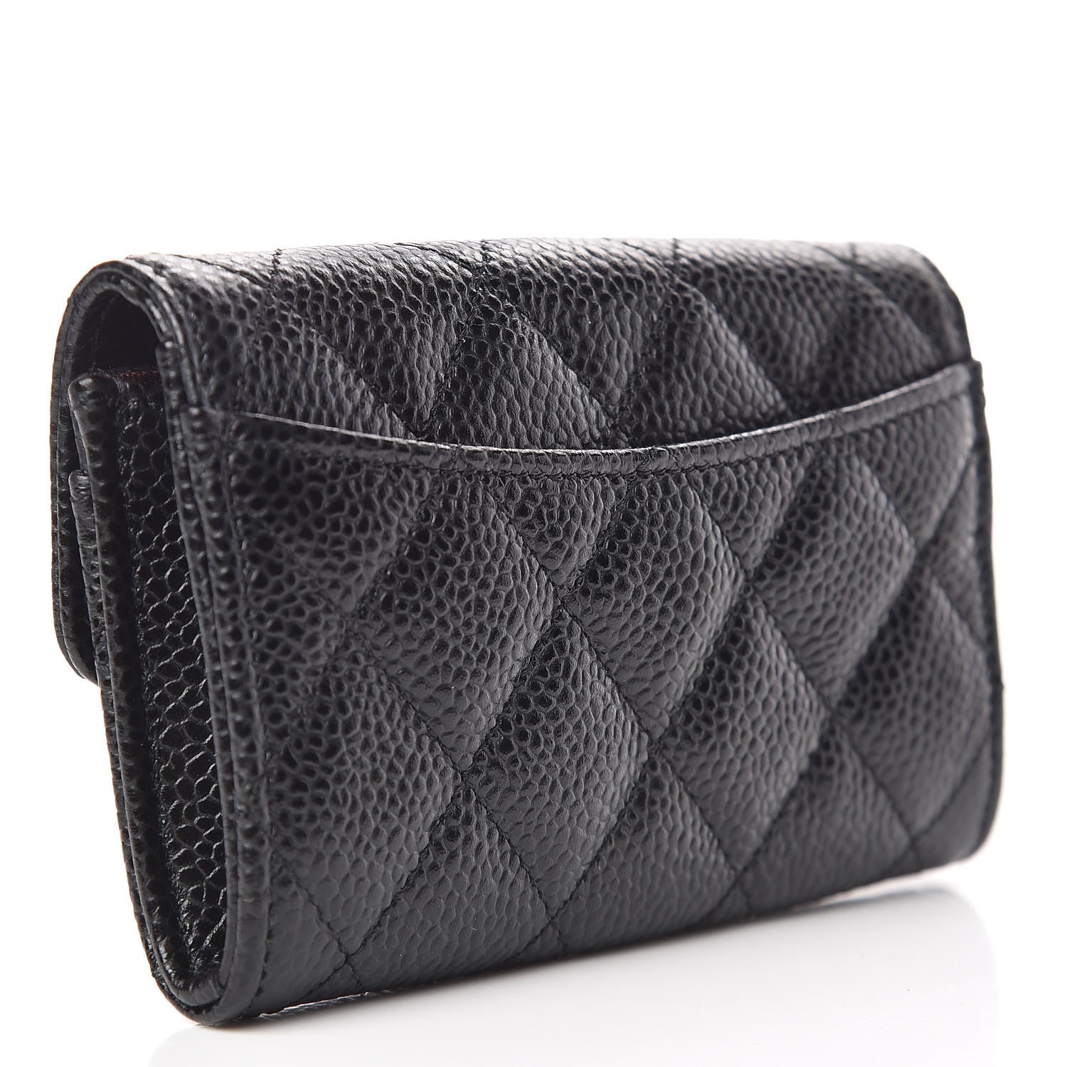 Chanel Caviar Quilted Flap Card Holder Wallet Black 3 of 9