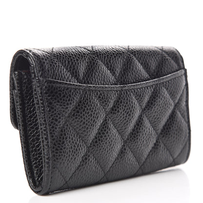 Chanel Caviar Quilted Flap Card Holder Wallet Black 3 of 9