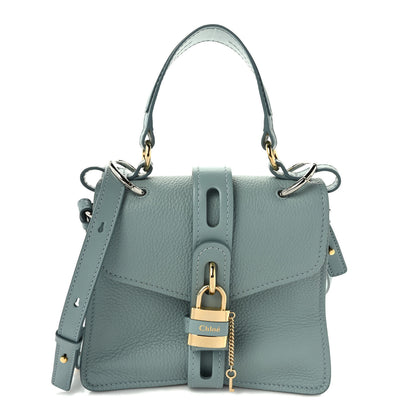Chloe Shiny Grained Calfskin Small Aby Day Shoulder Bag Faded Blue 1 of 8
