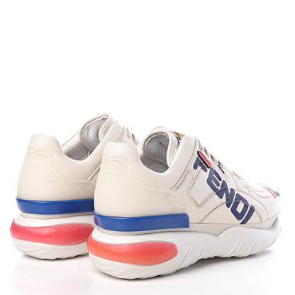 Fendi X FILA Vitello Mania Painted Mens Chunky Sneakers 9 Ice White Caipiroska Blueberry 4 of 8