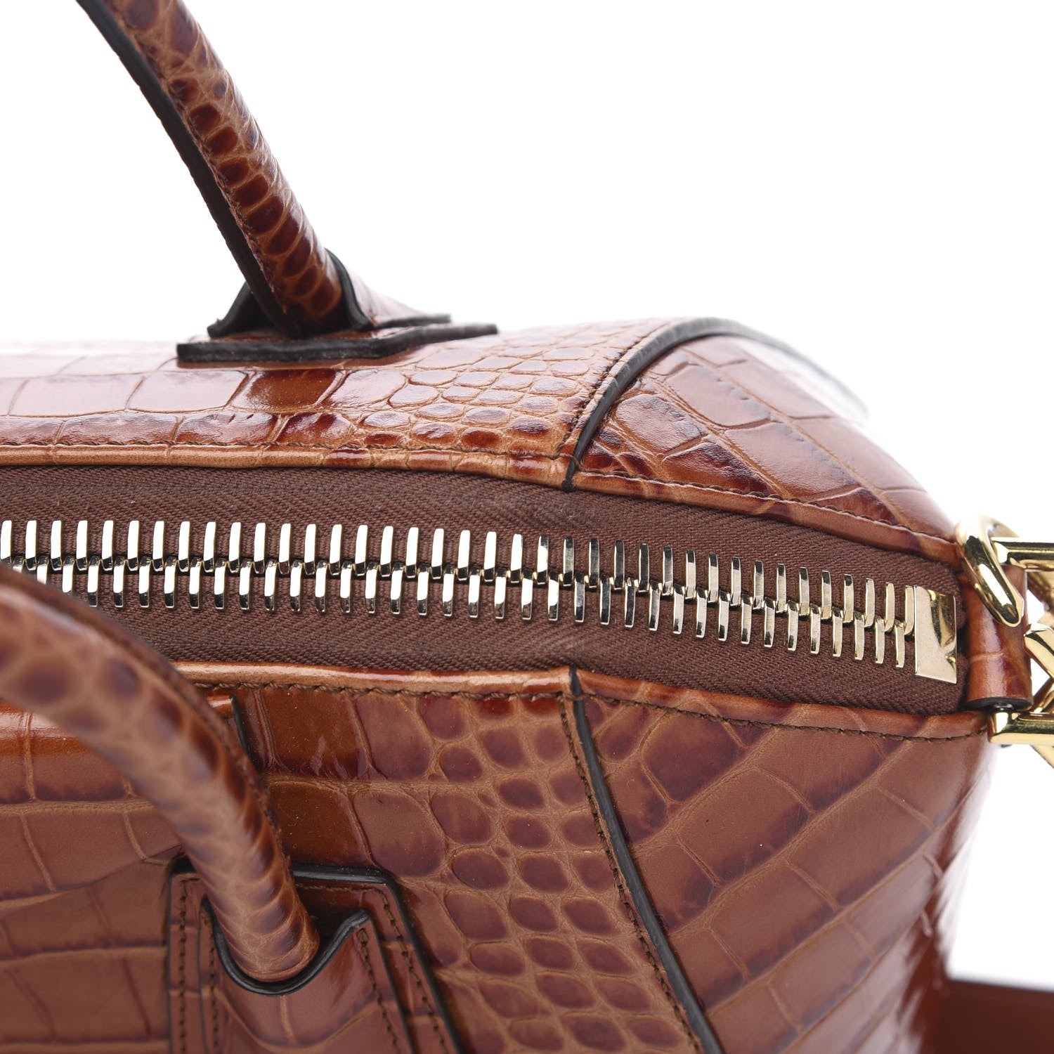 Givenchy Calfskin Crocodile Embossed Small Antigona Cognac 11 of 13