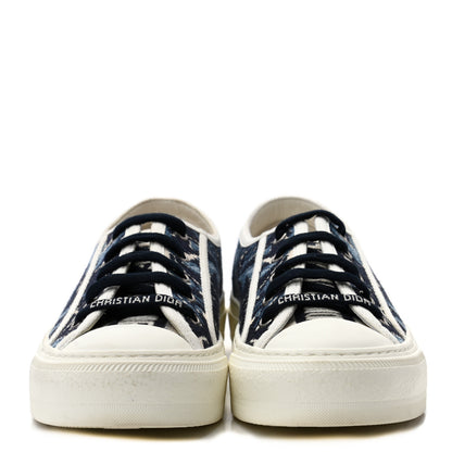Christian Dior Canvas Palms Embroidered Womens Walk'N'Dior Low Top Sneakers 35.5 Indigo Blue 2 of 9