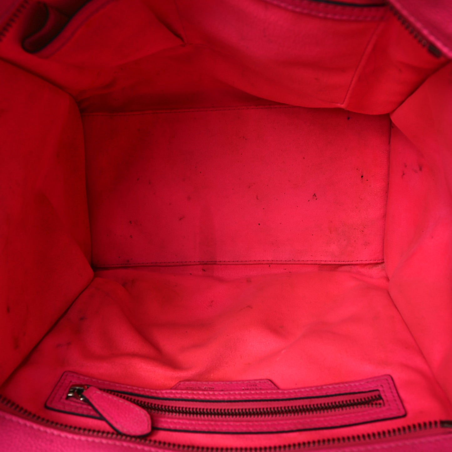 Drummed Calfskin Mini Luggage Fluo Pink