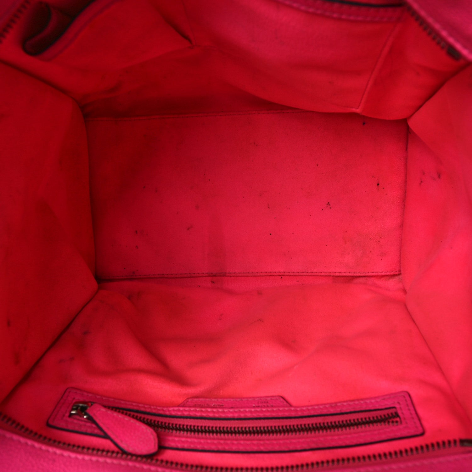 Celine Drummed Calfskin Mini Luggage Fluo Pink 5 of 18