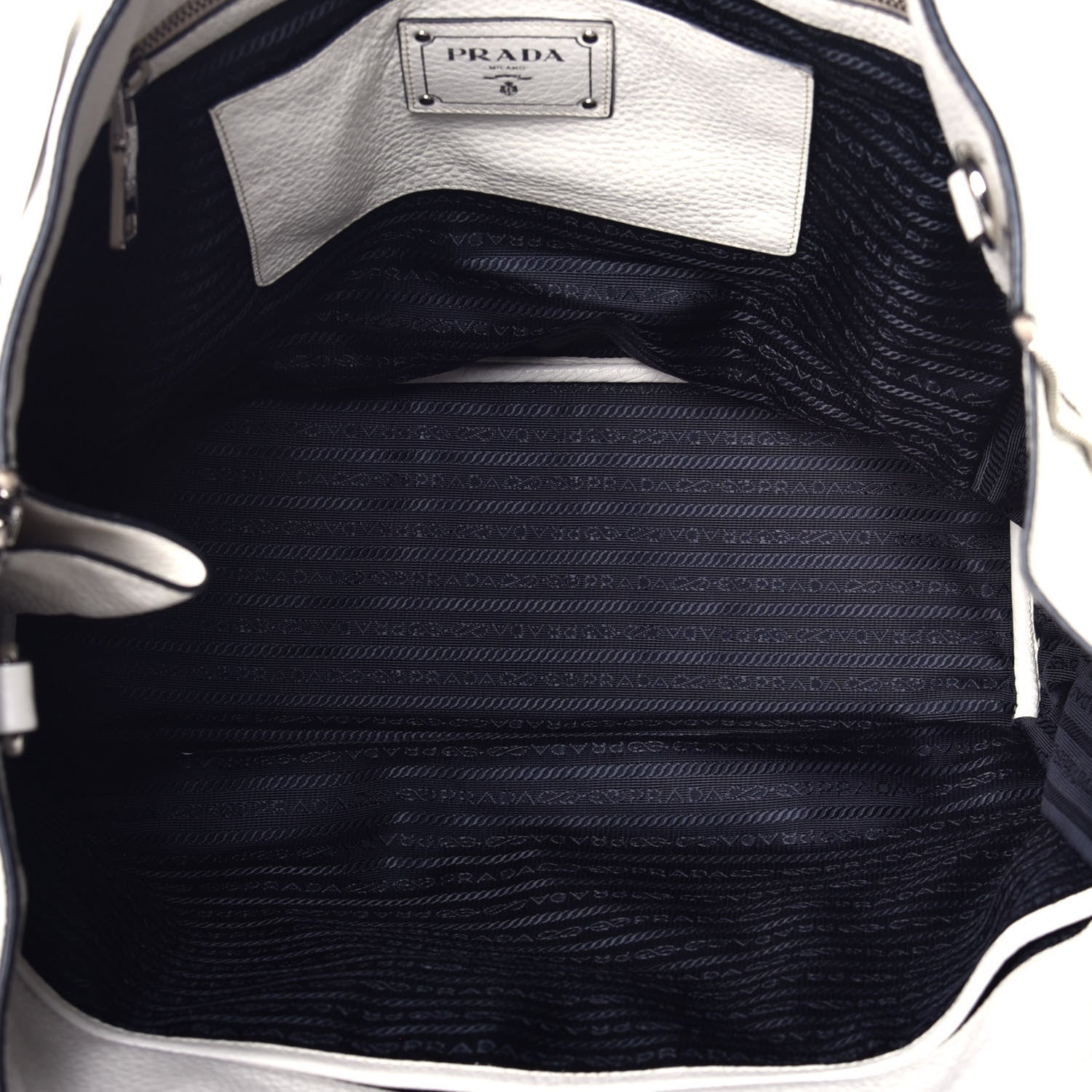 Prada Vitello Daino Side Zip Tote Talco 6 of 9