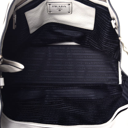 Prada Vitello Daino Side Zip Tote Talco 6 of 9