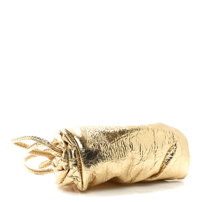 Bottega Veneta Metallic Crinkled Lambskin The Coin Purse Oro 4 of 9