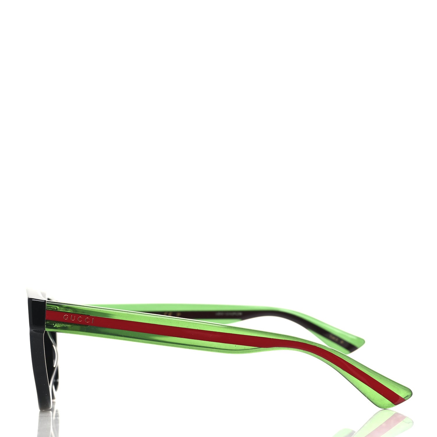 Gucci Acetate Web Sunglasses GG 0003S Black Green 3 of 7