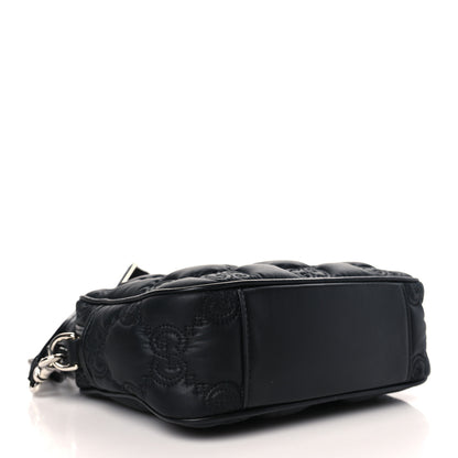 Gucci Nylon Calfskin Enamel GG Matelasse Shoulder Bag Black 4 of 9