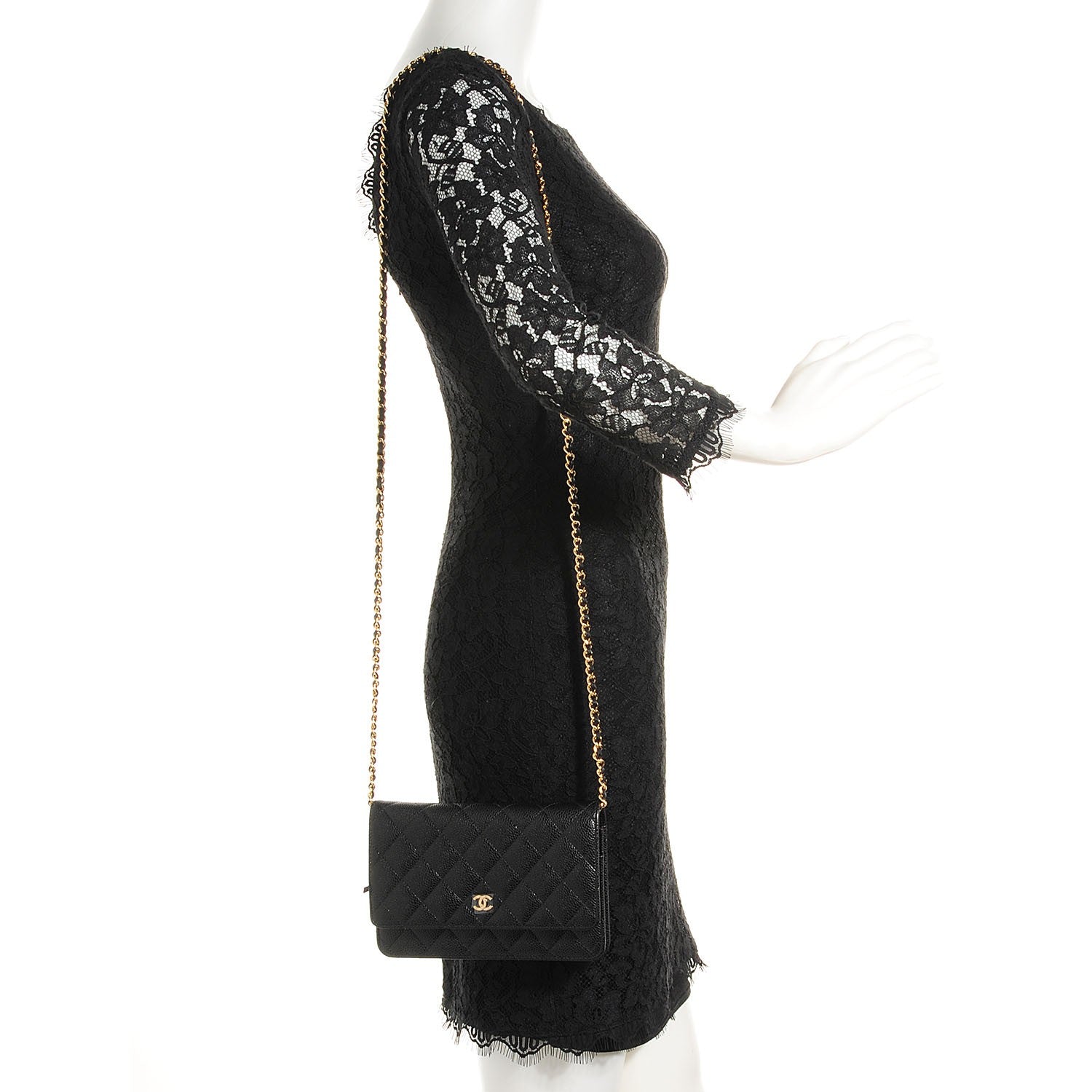 Chanel Caviar Quilted Wallet On Chain WOC Black 2 of 9