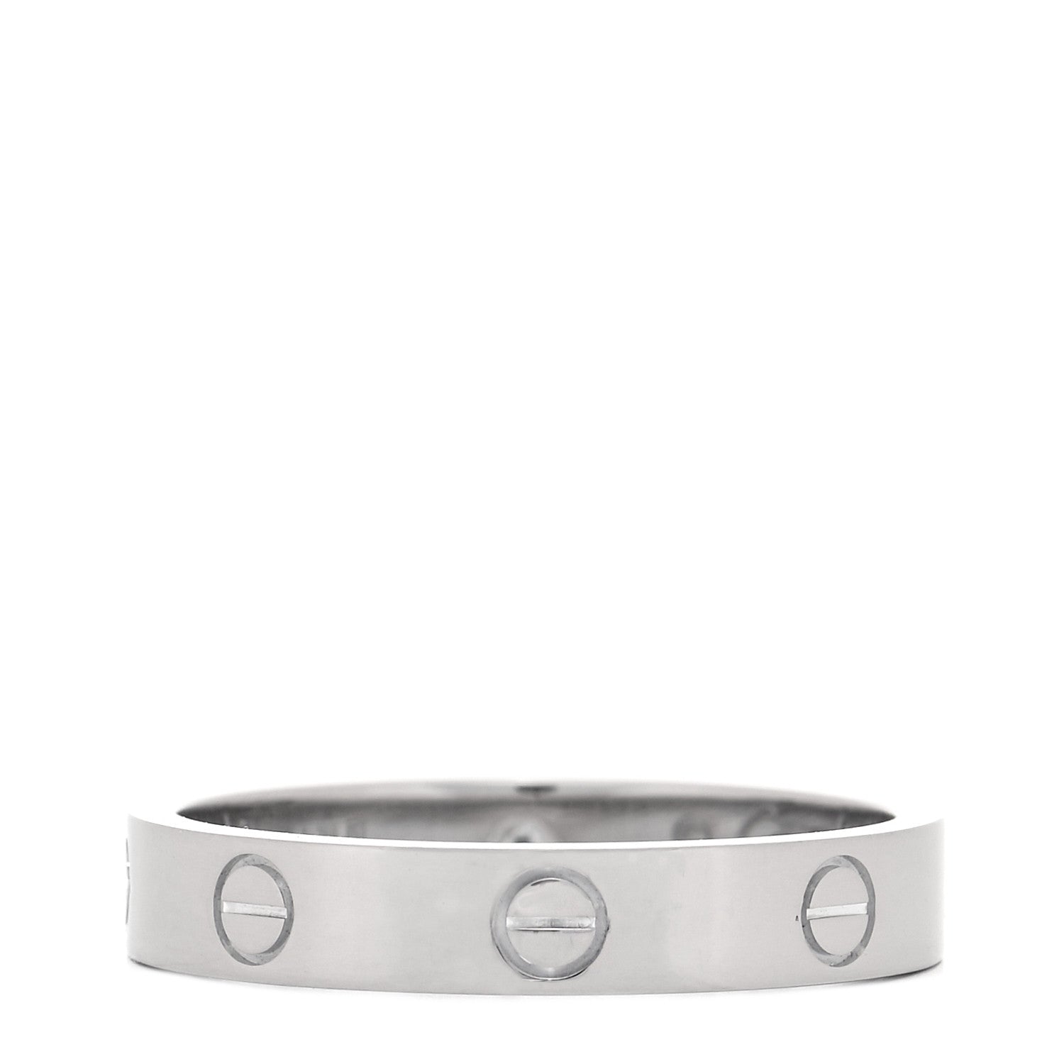 Cartier 18K White Gold Diamond 4mm LOVE Wedding Band Ring 59 8.75 3 of 5