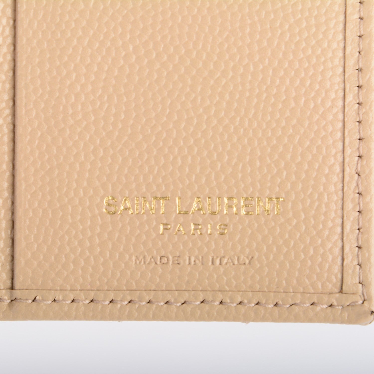 Saint Laurent Grain De Poudre Matelasse Chevron Monogram Compact Wallet Nude Powder 7 of 8