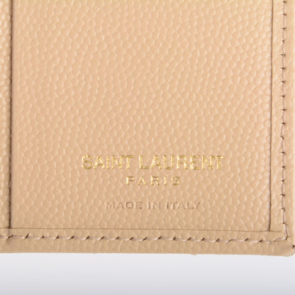 Saint Laurent Grain De Poudre Matelasse Chevron Monogram Compact Wallet Nude Powder 7 of 8