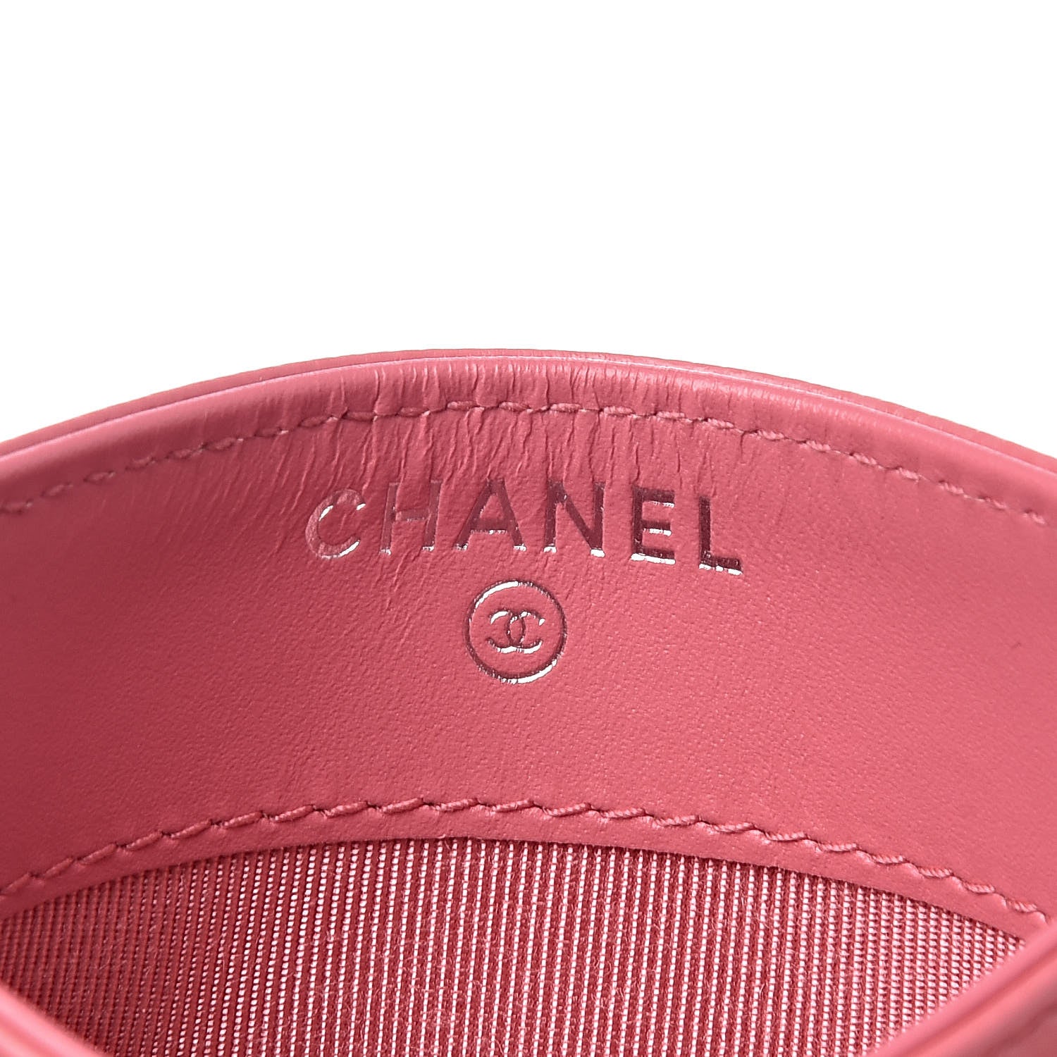 Chanel Caviar Chevron Quilted Card Holder Pink 6 of 9