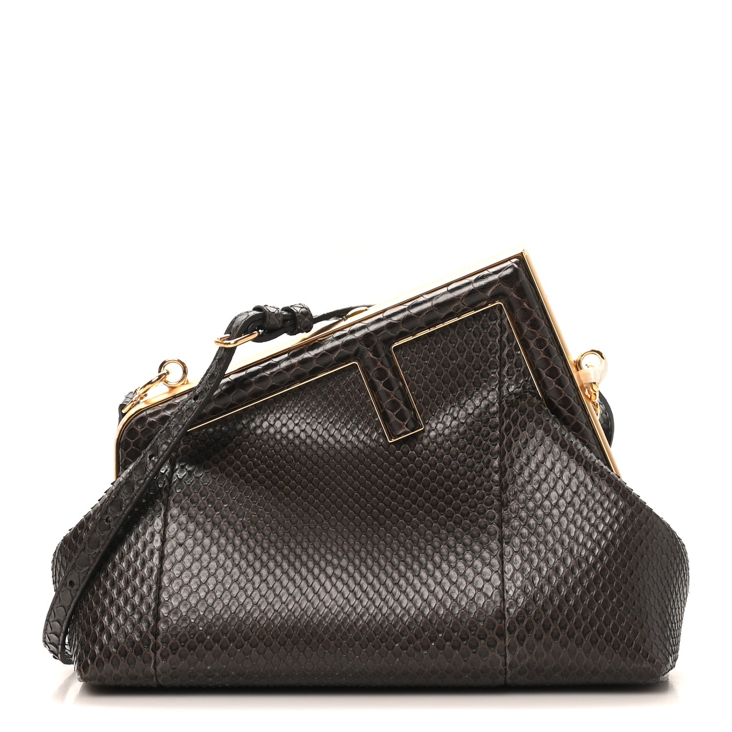 Fendi Snakeskin Small Fendi First Brown 1 of 10