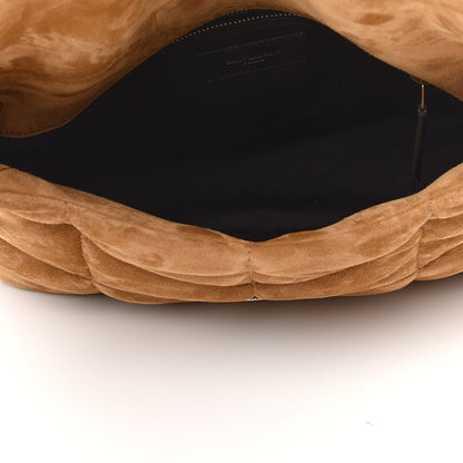 Saint Laurent Suede Calfskin Quilted Small Loulou Puffer Monogram Chain Satchel Cinnamon 5 of 9